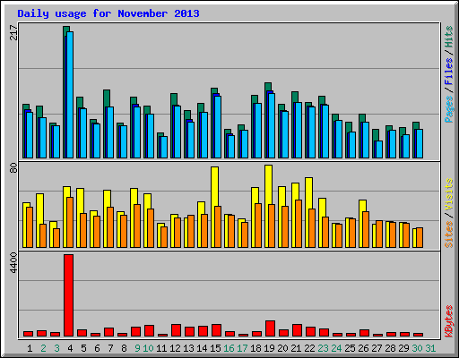 Daily usage for November 2013