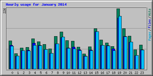 Hourly usage for January 2014