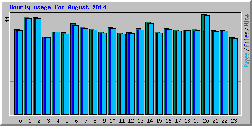 Hourly usage for August 2014