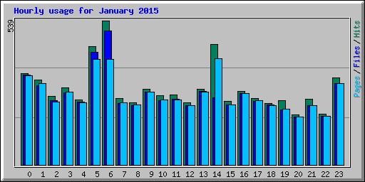 Hourly usage for January 2015