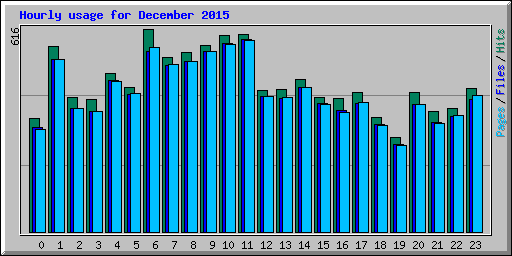 Hourly usage for December 2015