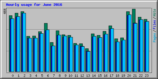 Hourly usage for June 2016