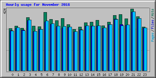 Hourly usage for November 2016