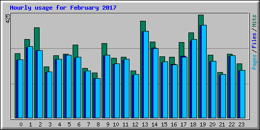 Hourly usage for February 2017