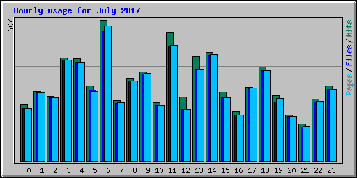 Hourly usage for July 2017